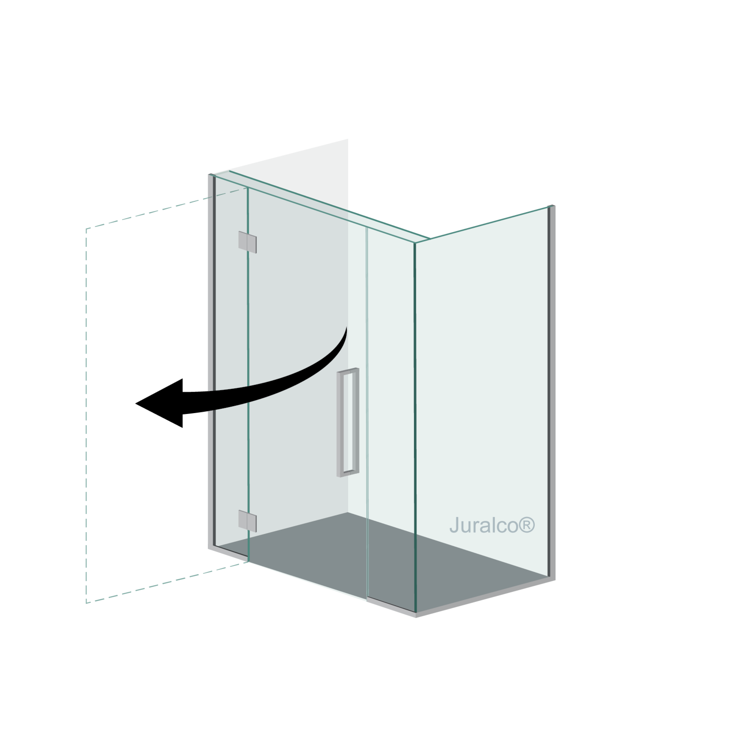 WM Juralco showers hinged diagram